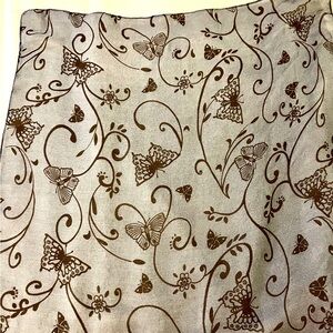 Kenneth Cole Brown and Cream Butterfly A-Line Scarf